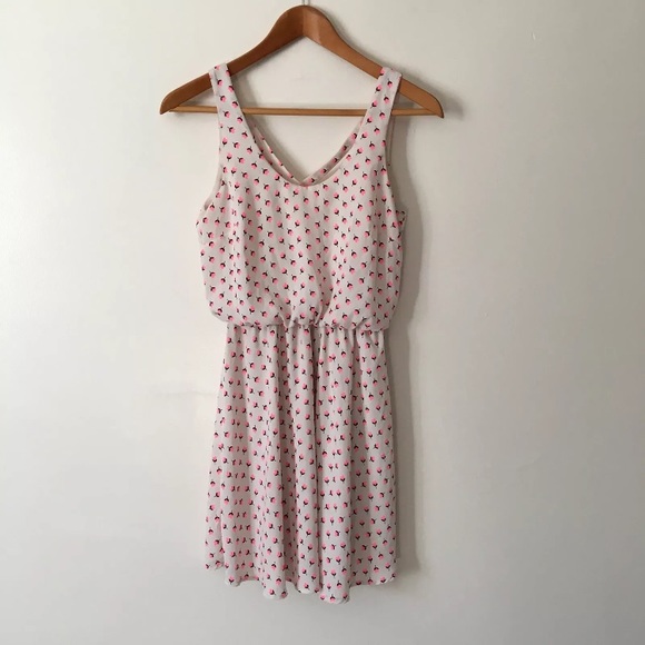 Lush Dresses & Skirts - Lush Mini Floral Dot Cinched Summer Dress Lined